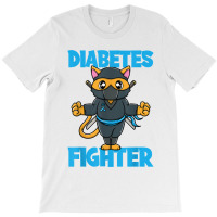 Type 1 Diabetes Awareness Funny Diabetes Fighter Ninja Cat T-shirt | Artistshot