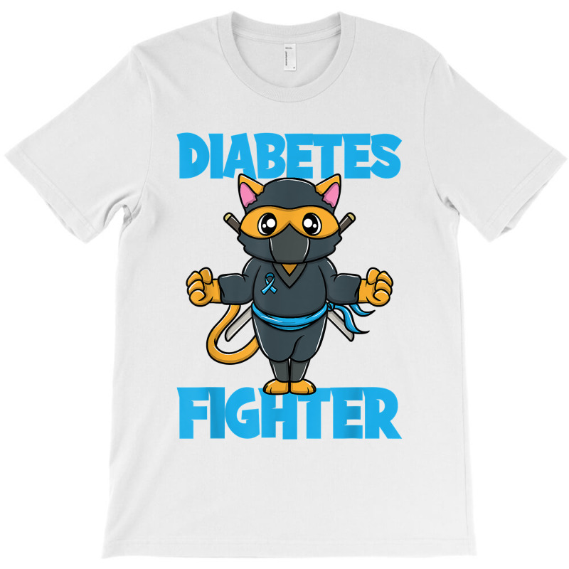 Type 1 Diabetes Awareness Funny Diabetes Fighter Ninja Cat T-shirt | Artistshot