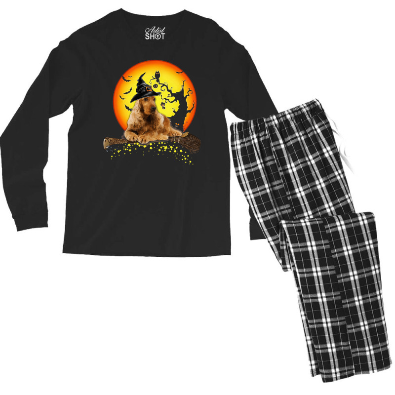 Dog Cocker Spaniel Baby Halloween Dog Lovers 684 Paw Men's Long Sleeve Pajama Set by permad | Artistshot