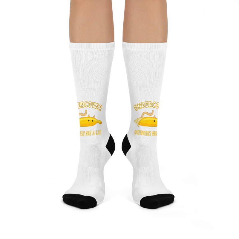 Undercover Definitely Not A Cat Funny Banana Lover Kitty Premium Crew Socks | Artistshot