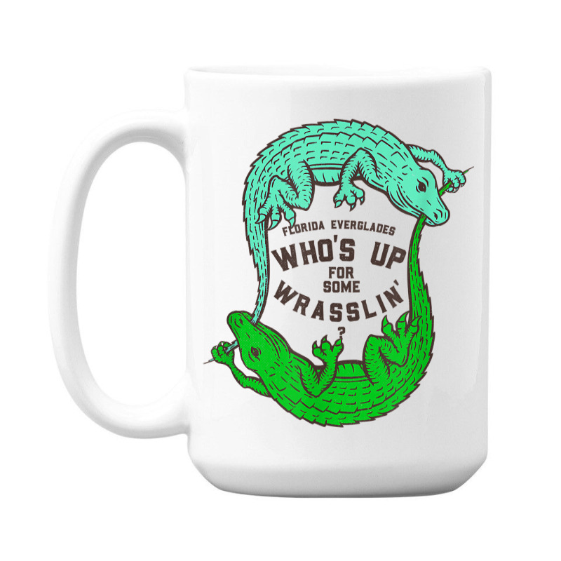 Up For Some Wrasslin' Funny Alligators 15 Oz Coffee Mug | Artistshot