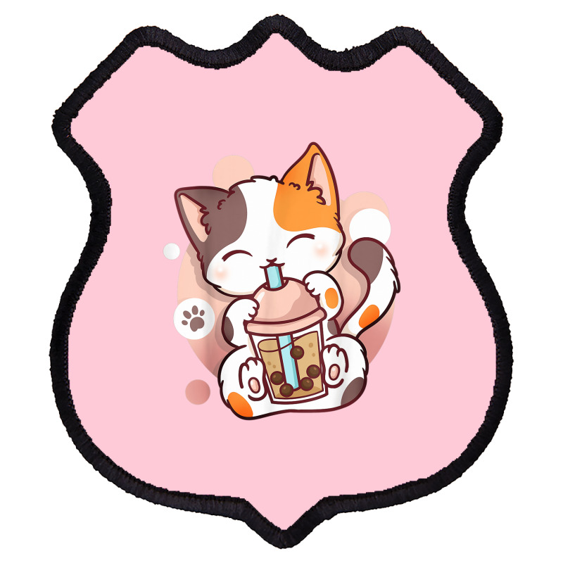 Custom Cat Boba Tea Bubble Tea Anime Kawaii Neko Shield Patch By Mrt90 -  Artistshot