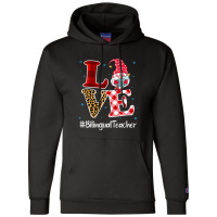 Love Bilingual Teacher Gnome Christmas Matching Pajamas Xmas Premium T Champion Hoodie | Artistshot