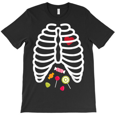 Skeleton Rib Cage Heart Candy T-shirt Designed By Bariteau Hannah