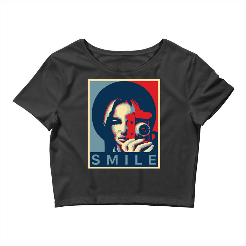 Retro Camera Smile Girl Crop Top | Artistshot