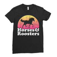 Horse And Rooster Women Or Girls Horses Roosters T Shirt Ladies Fitted T-shirt | Artistshot