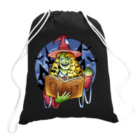 Witch Magic Book Spooky Halloween Drawstring Bags | Artistshot