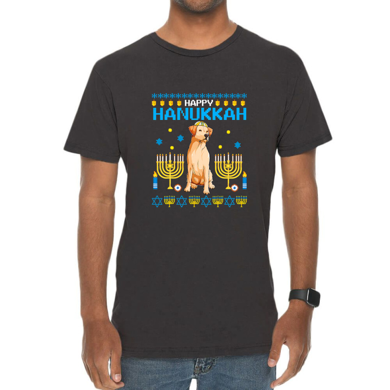 Labrador Chanukah Jewish Ugly Hanukkah Sweater Pajama T Shirt Vintage T-shirt | Artistshot