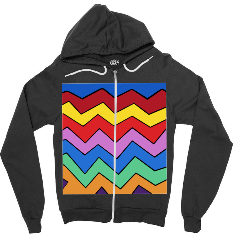 Color Zigzag Zipper Hoodie | Artistshot