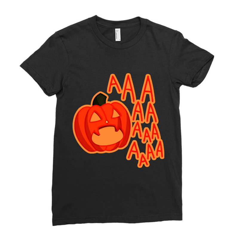 Screaming Pumpkin Ladies Fitted T-Shirt by Hatory | Artistshot