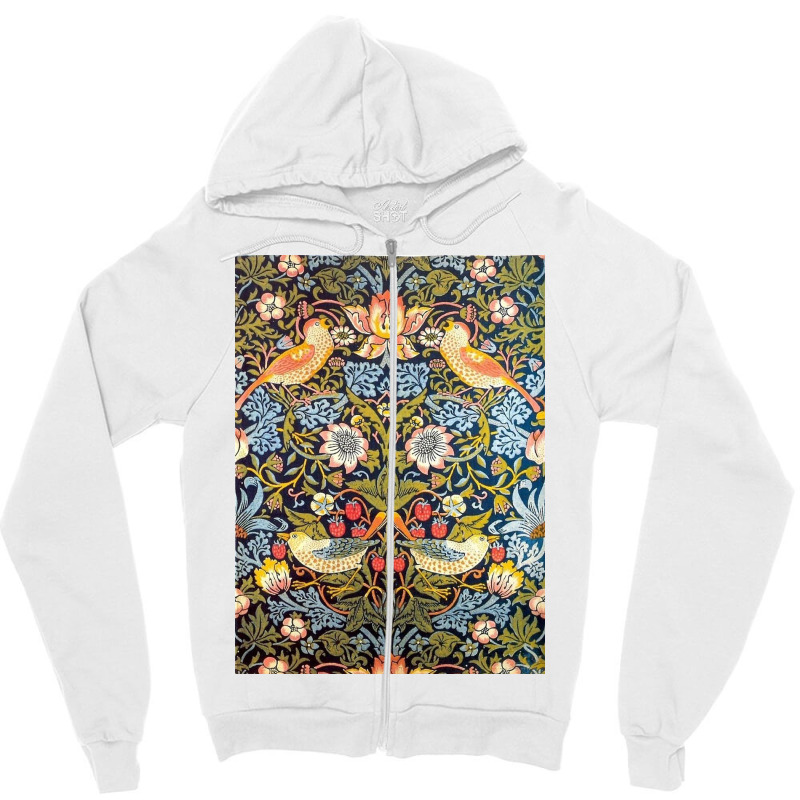 Morris Strawberry Thief Design 1883 Zipper Hoodie by Jill P | Artistshot