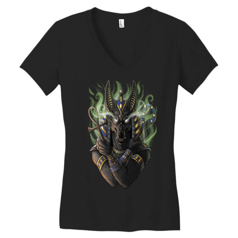 God Anubis Women's V-Neck T-Shirt by EGYBOY | Artistshot