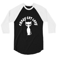 Crazy Cat Lady White 3/4 Sleeve Shirt | Artistshot