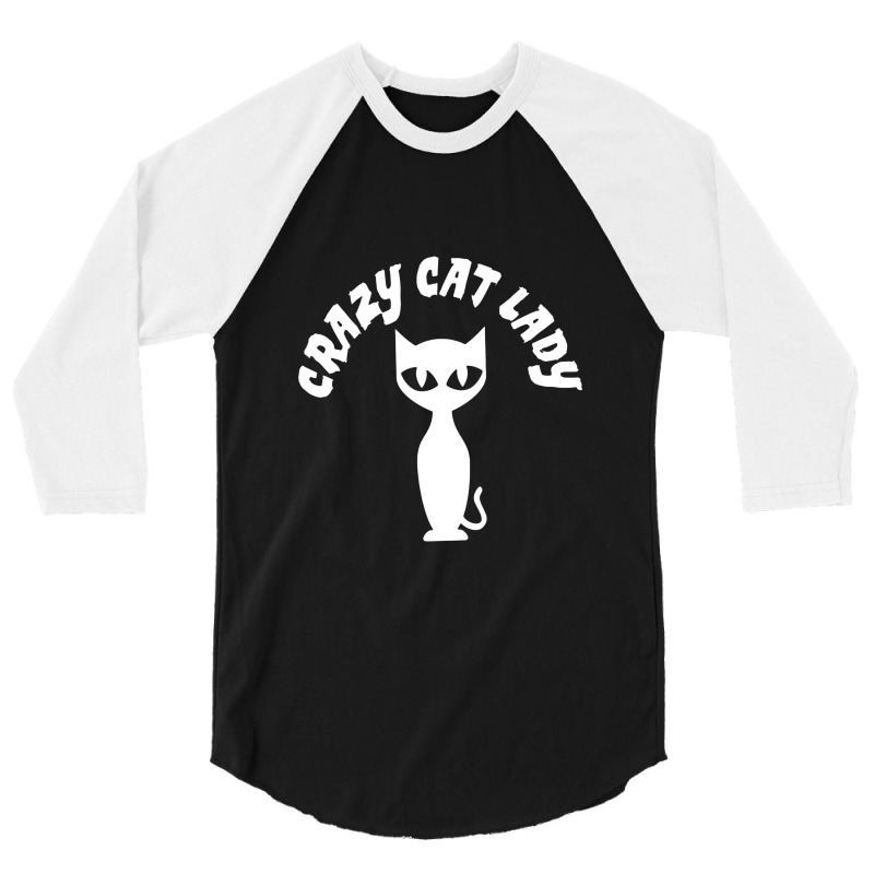 Crazy Cat Lady White 3/4 Sleeve Shirt | Artistshot