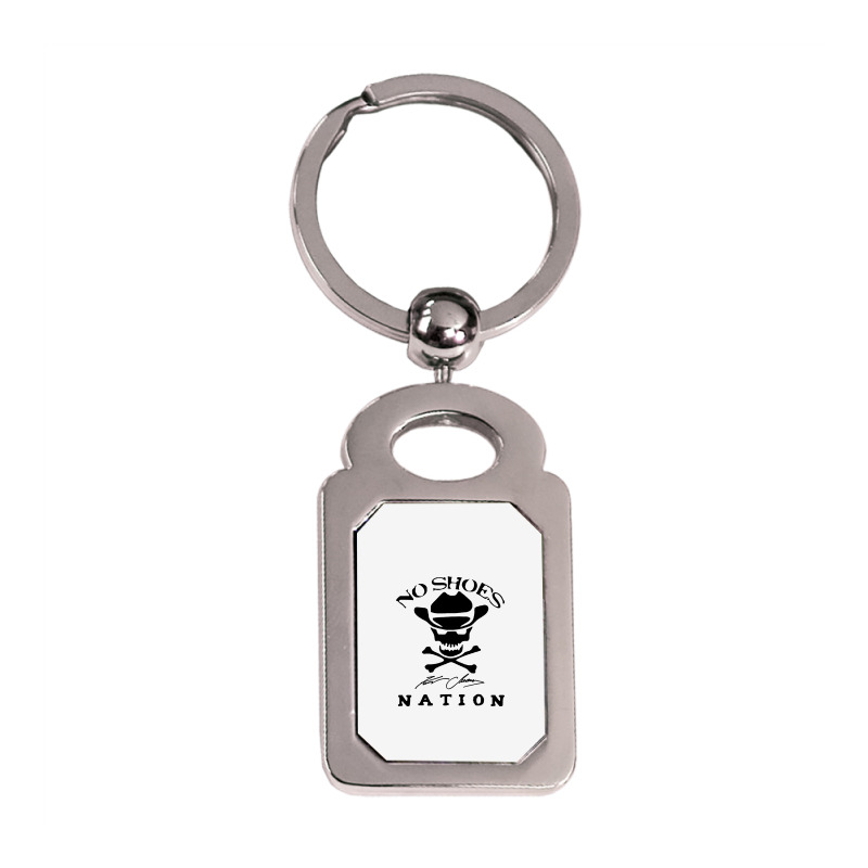 No Shoes Nation Silver Rectangle Keychain | Artistshot