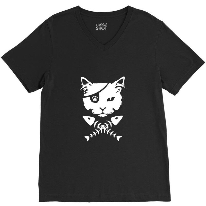 Cute P!irate Cat V-neck Tee | Artistshot