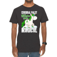 Cerebral Palsy Warrior Magical Unicorn Ataxic Green Ribbon T Shirt Vintage T-shirt | Artistshot