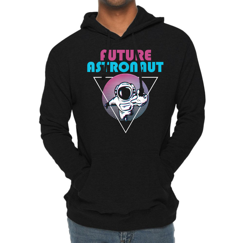 Outer Space Retro 80s Art Vaporwave Science Future Astronaut T Shirt Lightweight Hoodie by survisgn | Artistshot