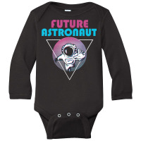 Outer Space Retro 80s Art Vaporwave Science Future Astronaut T Shirt Long Sleeve Baby Bodysuit | Artistshot