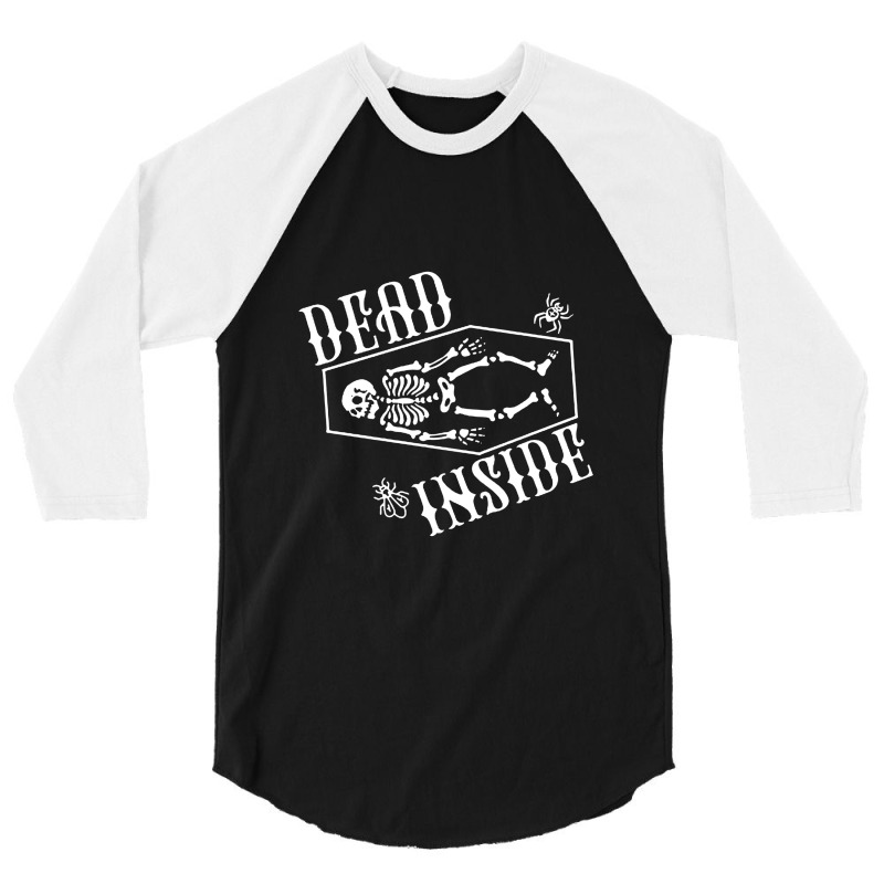 Dead Inside Skeleton Coffin 3/4 Sleeve Shirt | Artistshot