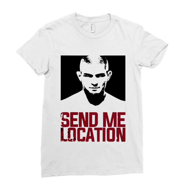 Send Me Location Ladies Fitted T-Shirt by Carlos77 | Artistshot