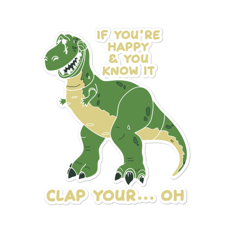 Clap Your Hands Dinosaur Sticker | Artistshot