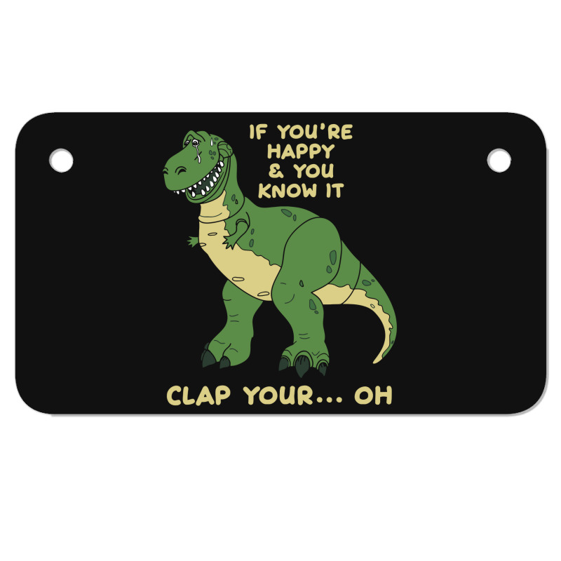 Clap Your Hands Dinosaur Motorcycle License Plate | Artistshot