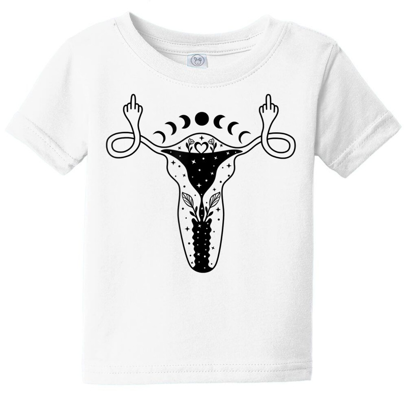 Uterus Shows Middle Finger Feminist Feminism T Shirt Baby Tee By Cm ...