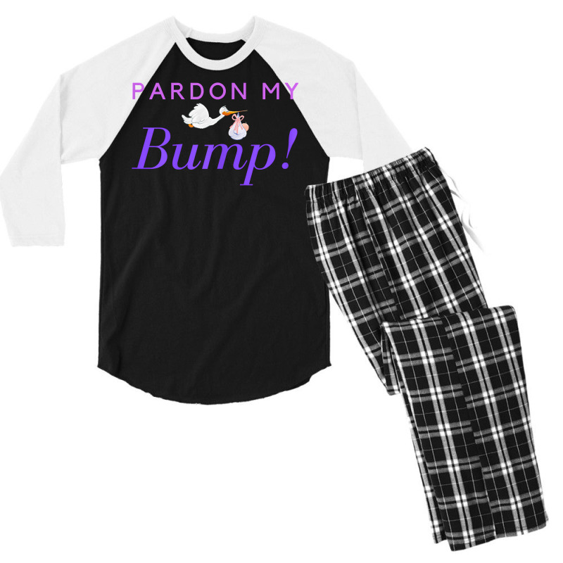 Womens Pardon My Bump New Mom Baby Bump T Shirt T Shirt Men's 3/4 Sleeve Pajama Set | Artistshot