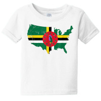 Vintage America With Dominica Flag Dominican Roots Gift T Shirt Baby Tee | Artistshot