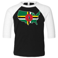 Vintage America With Dominica Flag Dominican Roots Gift T Shirt Toddler 3/4 Sleeve Tee | Artistshot