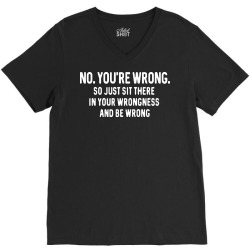 no you re wrong sarcasm slogan funny shirt V-Neck Tee | Artistshot