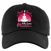 Vintage Meditation Lover Just A Girl Who Loves Meditation T Shirt Kids Cap | Artistshot