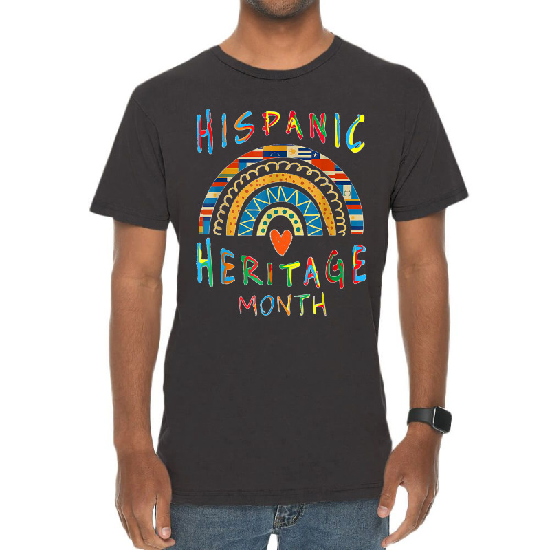 Hispanic Heritage Month Rainbow Gifts Latin Country Flags T Shirt Vintage T-Shirt by Courtney Renee Jensen | Artistshot