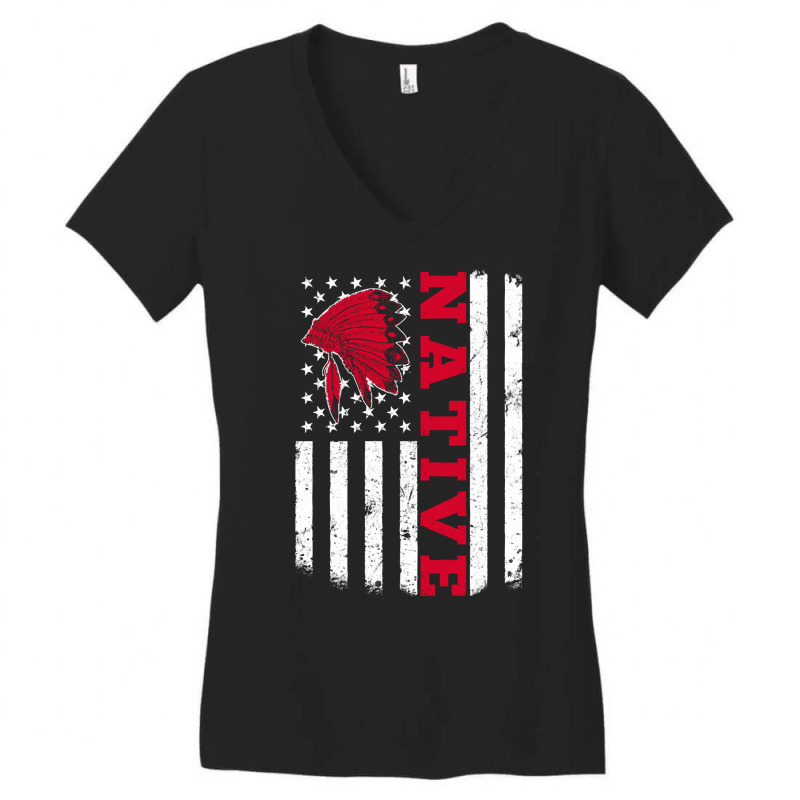 Native Americans T  Shirt Native American Flag For Native Americans T Women's V-Neck T-Shirt by baroncrona555 | Artistshot