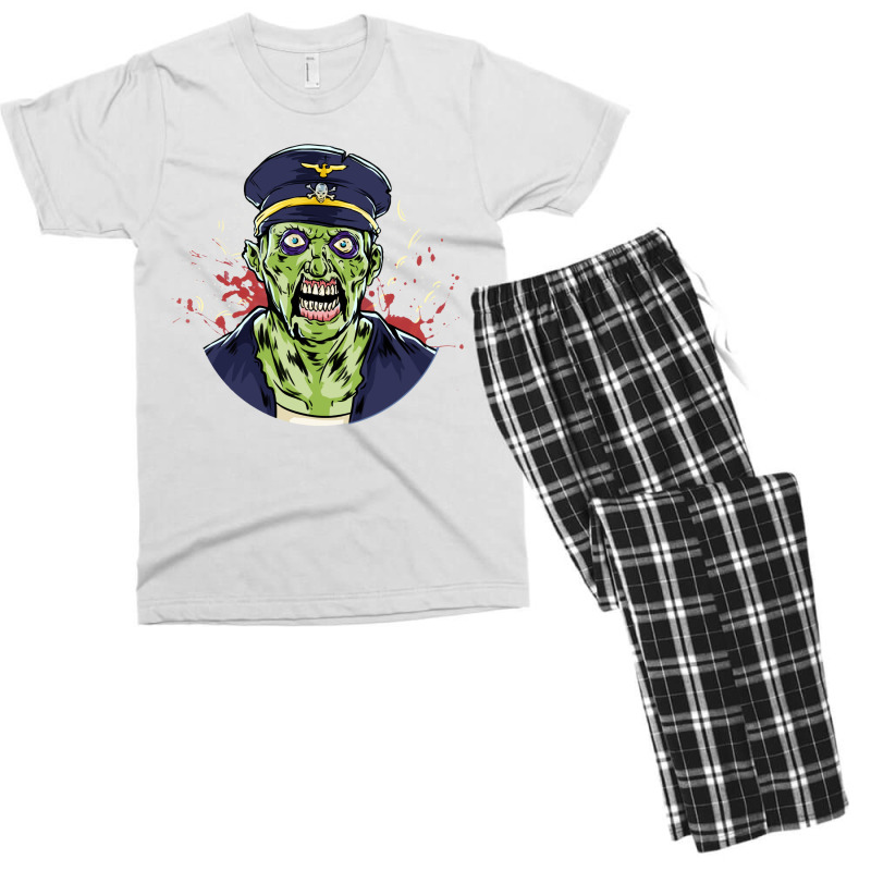 Zombie Halloween Scary Ghost Green Men's T-shirt Pajama Set | Artistshot