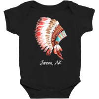 Native Indian Tribal Headdress Art T  Shirt Juneau Alaska Watercolor N Baby Bodysuit | Artistshot