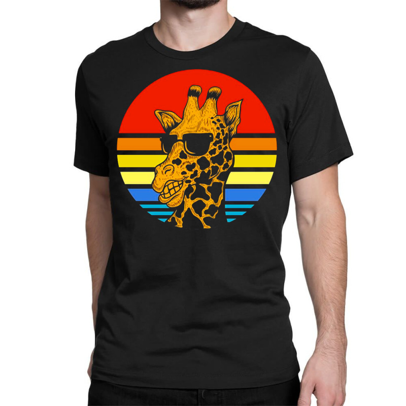 Giraffe Sunset Vector Classic T-shirt | Artistshot