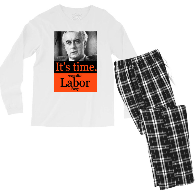 Gough Whitlam Its Time Men's Long Sleeve Pajama Set by OMG Shirt | Artistshot