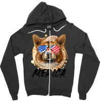 Corgi Dog 4th Of July Merica Men Women Usa American Flag 434 Welsh Cor Zipper Hoodie | Artistshot