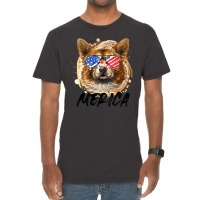 Corgi Dog 4th Of July Merica Men Women Usa American Flag 434 Welsh Cor Vintage T-shirt | Artistshot