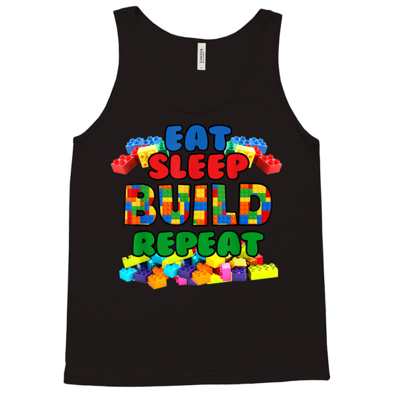 Funny Eat Sleep Build Repeat Building Blocks Kids Tank Top | Artistshot