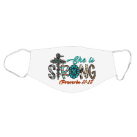 She Is Strong Proverbs 31  25 Face Mask | Artistshot