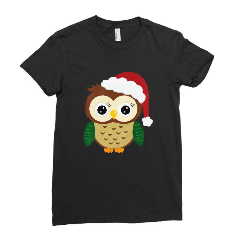 Adorable Christmas Owl Ladies Fitted T-Shirt by Vishaka | Artistshot