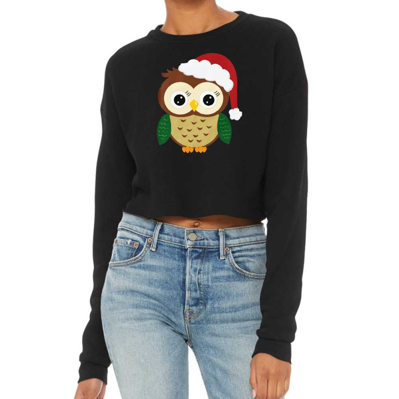 Adorable Christmas Owl Cropped Sweater by Vishaka | Artistshot