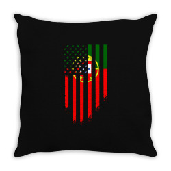 Portugal Portuguese Roots American Flag | Portuguese Roots Throw Pillow | Artistshot