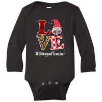 Love Bilingual Teacher Gnome Christmas Matching Pajamas Xmas Premium T Long Sleeve Baby Bodysuit | Artistshot