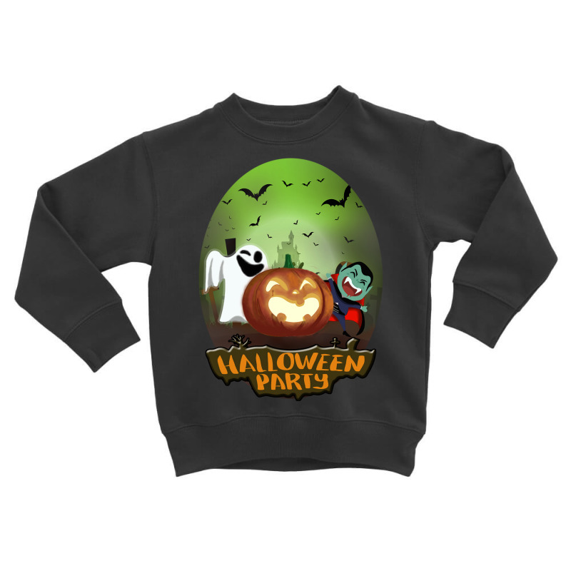 Halloween Party Funny Gang, Drakola, Jack O Lentern And Boo. Toddler Sweatshirt | Artistshot