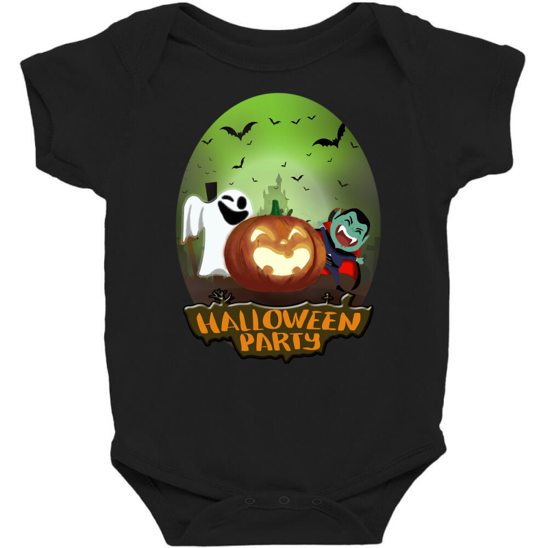 Halloween Party Funny Gang, Drakola, Jack O Lentern And Boo. Baby Bodysuit | Artistshot