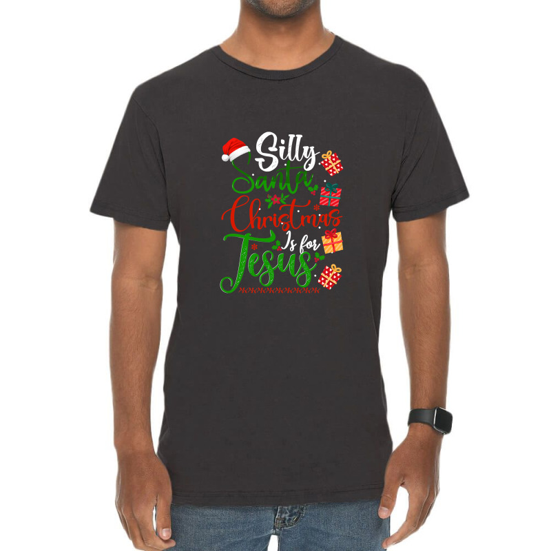 Silly Santa Christmas Is For Jesus Christian Xmas Costume T Shirt Vintage T-Shirt by Saiful_Siddique | Artistshot